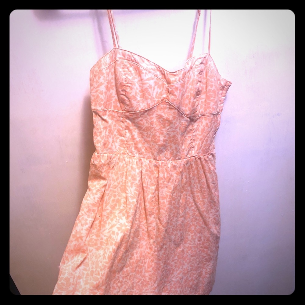 Peach floral mini dress